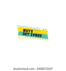 Buy 1 get free sale tag template Vector