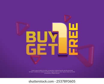 Buy 1 get 1 free sale banner. special offer 50% off