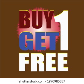 Buy 1 Get Free Special Sale Stock Vector Image