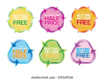 Buy 1 get 1 free triangles and arrows editable vector graphic elements