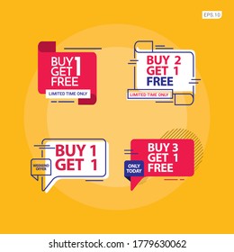 buy 1 get 1 free vector template.