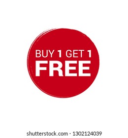 Buy 1 Get 1 Free,red sale tag, banner,sticker,label. Designed for your web site design, logo, app, UI