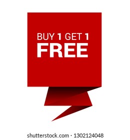 Buy 1 Get 1 Free,red sale tag, banner,sticker,label. Designed for your web site design, logo, app, UI