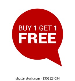 Buy 1 Get 1 Free,red sale tag, banner,sticker,label. Designed for your web site design, logo, app, UI