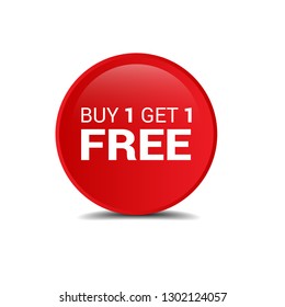 Buy 1 Get 1 Free,red sale tag, banner,sticker,label. Designed for your web site design, logo, app, UI
