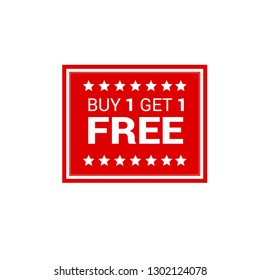 Buy 1 Get 1 Free,red sale tag, banner,sticker,label. Designed for your web site design, logo, app, UI
