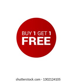 Buy 1 Get 1 Free,red sale tag, banner,sticker,label. Designed for your web site design, logo, app, UI