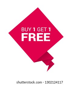 Buy 1 Get 1 Free,red sale tag, banner,sticker,label. Designed for your web site design, logo, app, UI