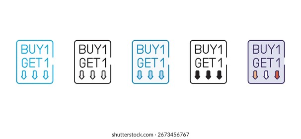 Comprar 1 Obtener 1 diseño de icono con fondo blanco Ilustración de stock