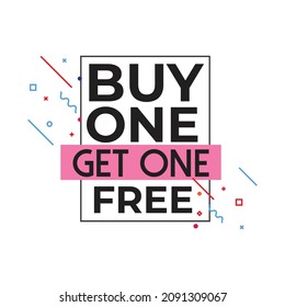 Buy 1 get one free free sale text ,Vector illustration