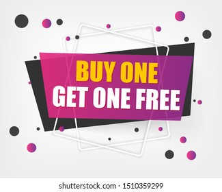 Buy 1 Get 1 Sale banner template design. Big sale special offer.vector illustration.