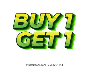 buy 1 get 1 text effect design