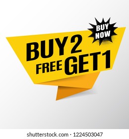 Buy 2 Get 1 Free Banner Template Yellow