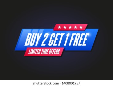 Buy 2 Get 1 Free Shopping Announcement Label