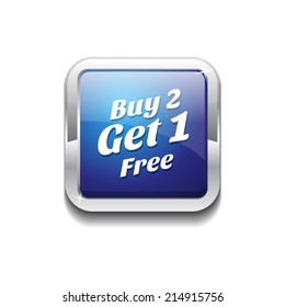 Buy 2 Get 1 Free Glossy Shiny Vector Button