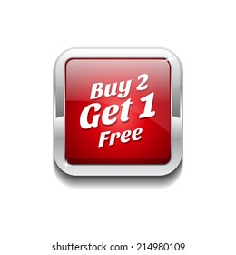 Buy 2 Get 1 Free Glossy Shiny Vector Button