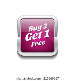 Buy 2 Get 1 Free Glossy Shiny Vector Button