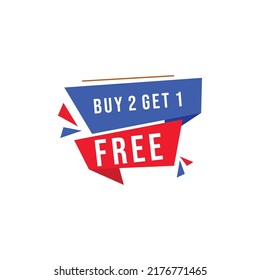 Buy 2 Get 1 Free Label Sale Vector Template Design Illustration