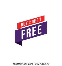 Buy 2 Get 1 Free Label Sale Vector Template Design Illustration