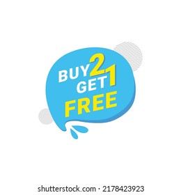 Buy 2 Get 1 Free Label Sale Vector Template Design Illustration