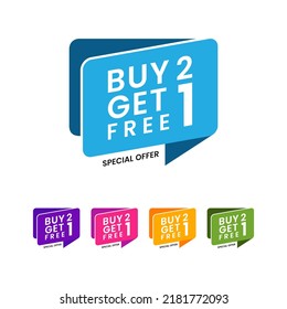 buy 2 get 1 free design template. Shop now illustration banner and poster. Vector template