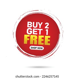 Buy 2 get 1 free sale tag design