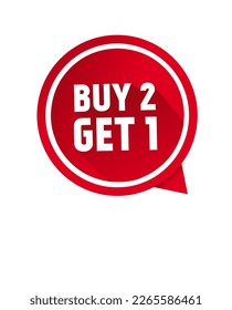 Buy 2 get 1 free banner template. Special offer design. flat style vector.