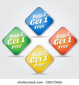 Buy 2 get 1 free Colorful Vector Icon Design