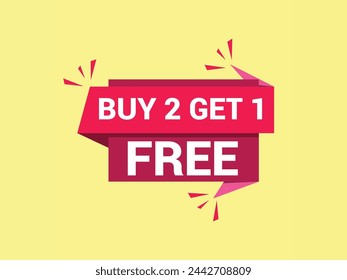 buy 2 get 1 free banner. Special offer banner, big sale, sale banner, banner design template.