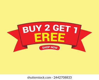 buy 2 get 1 free banner. Special offer banner, big sale, sale banner, banner design template.