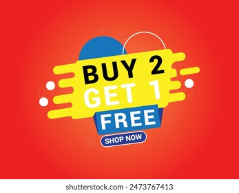 Buy 2 Get 1 Free Banner, Special Offer Banner, Big Sale, Sale Banner, Banner Design Template.