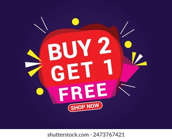 Buy 2 Get 1 Free Banner, Special Offer Banner, Big Sale, Sale Banner, Banner Design Template.