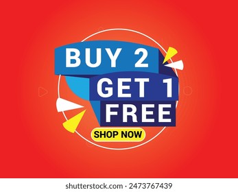 Buy 2 Get 1 Free Banner, Special Offer Banner, Big Sale, Sale Banner, Banner Design Template.