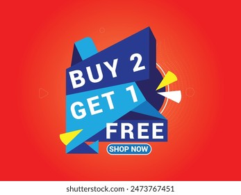 Buy 2 Get 1 Free Banner, Special Offer Banner, Big Sale, Sale Banner, Banner Design Template.