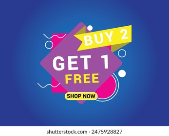 Buy 2 Get 1 Free Banner, Special Offer Banner, Big Sale, Sale Banner, Banner Design Template.