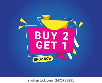 Buy 2 Get 1 Free Banner, Special Offer Banner, Big Sale, Sale Banner, Banner Design Template.