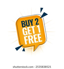 comprar 2 obter 1 venda gratuita oferta tag fundo design vetor