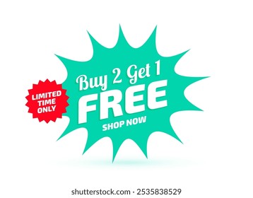 buy 2 get 1 free sale background a limited time offer vector