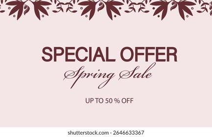 Buy 2 get 1 free floral spring, summer season sales banner vector illustration . EPS 10 . 