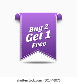 Buy 2 get 1 free Violet Vector Icon