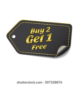 Buy 2 get 1 free golden Vector Icon