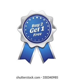 Buy 2 get 1 free Blue Vector Icon