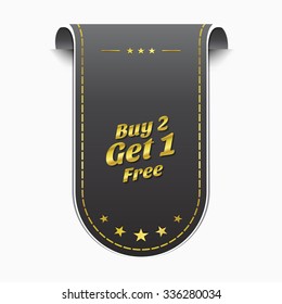 Buy 2 get 1 free golden Vector Icon