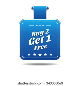 Buy 2 get 1 free Blue Vector Icon