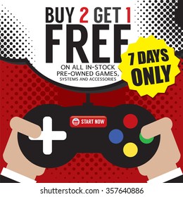 Buy 2 Get 1 Free Promotion Vector Illustration