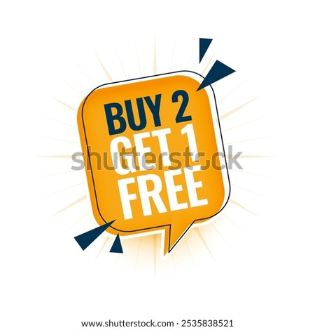 buy 2 get 1 free sale offer tag background design vector