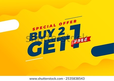 buy 2 get 1 free sale offer background for business promo vector