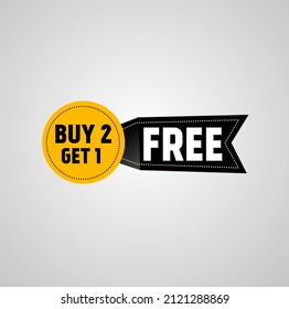 Buy 2, get 1 free.Offer Pricing. Special offer banner design. Vector illustration