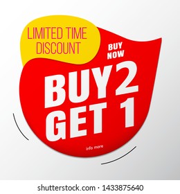 buy 2 get 1 free.sale banner template red