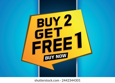 buy 2 get free 1 poster banner graphic design icon logo sign symbol social media website coupon

